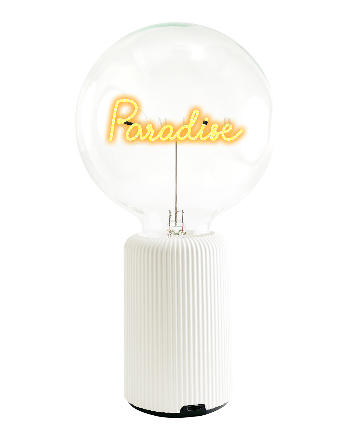 Bulb PARADISE Amber with Base Table Lamp PORTABLE Pop Nomad Emerald