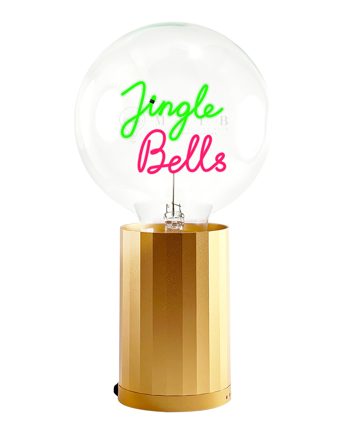 Bulb JINGLE BELLS Green/ Red with Base Table Lamp PORTABLE Rose Gold