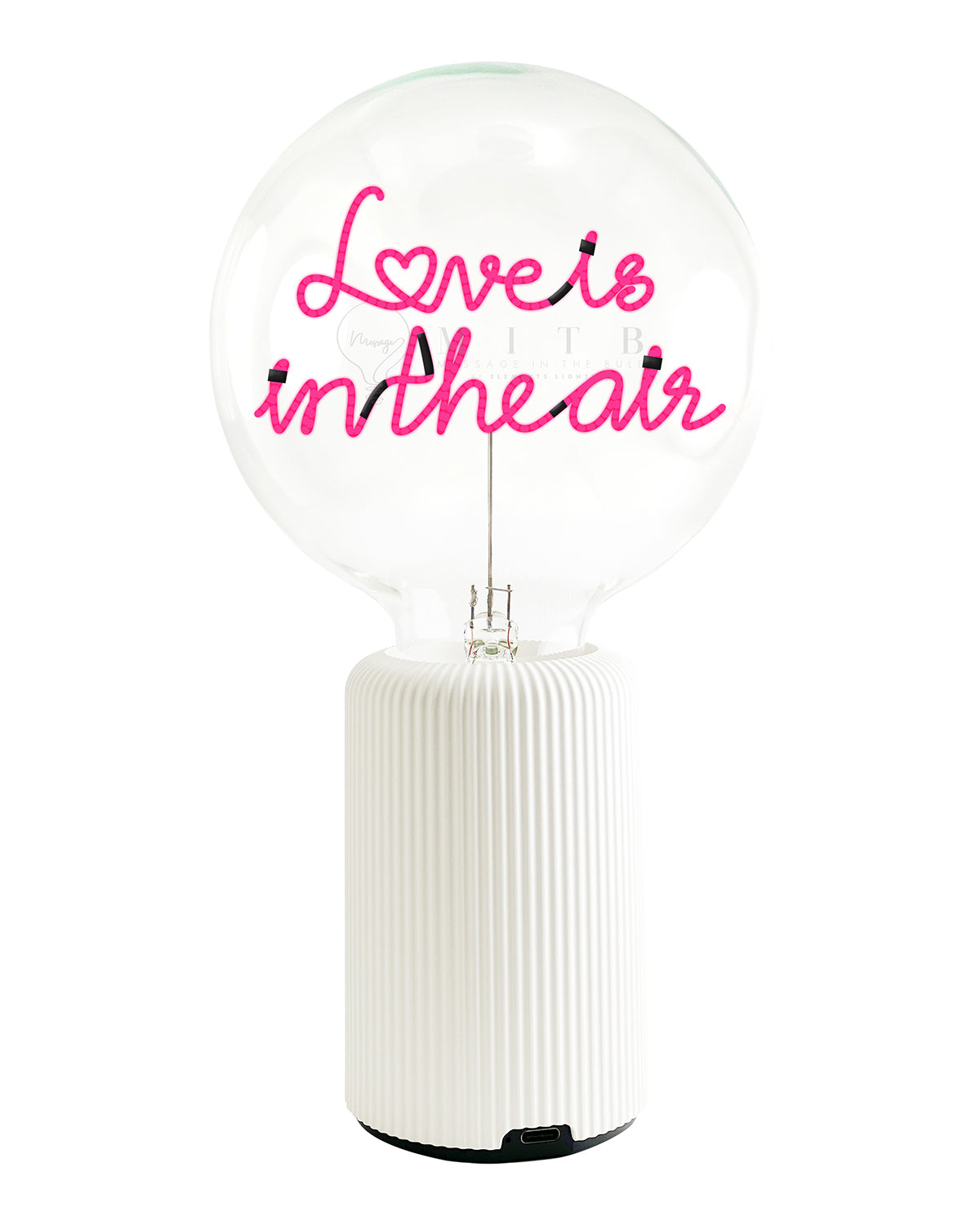 Bulb LOVE IS IN THE AIR Red with Base Table Lamp PORTABLE Pop Nomad Pink