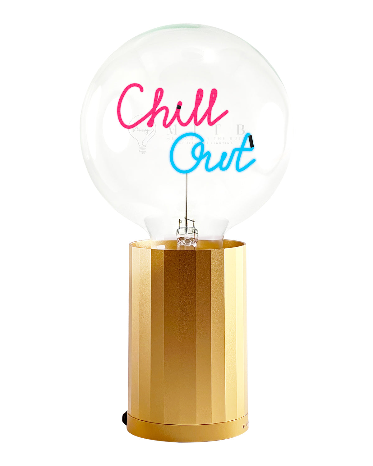 Bulb CHILL OUT Red/ Blue with Base Table Lamp PORTABLE Black
