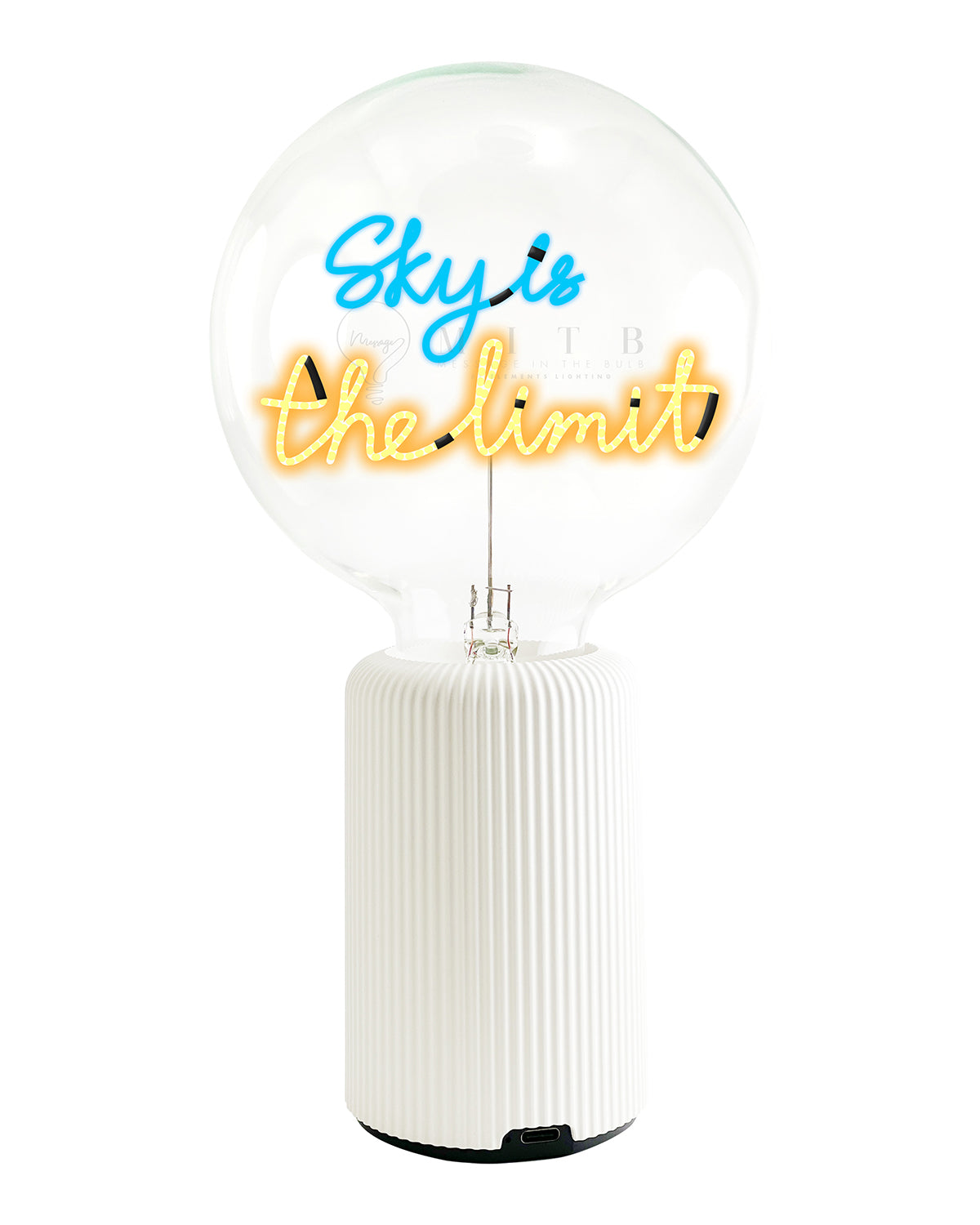 Bulb SKY IS THE LIMIT Blue/ Amber with Base Table Lamp PORTABLE Pop Nomad Yellow