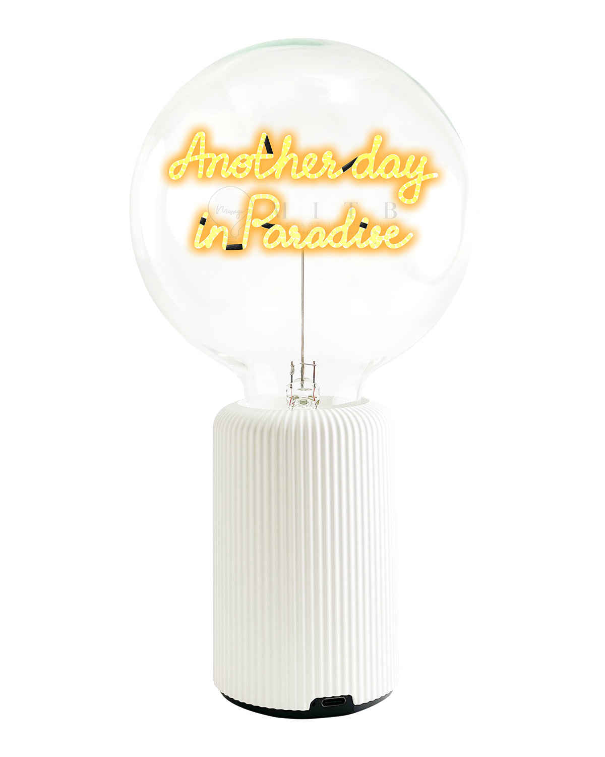 Bulb ANOTHER DAY IN PARADISE Amber with Base Table Lamp PORTABLE Pop Nomad Olive