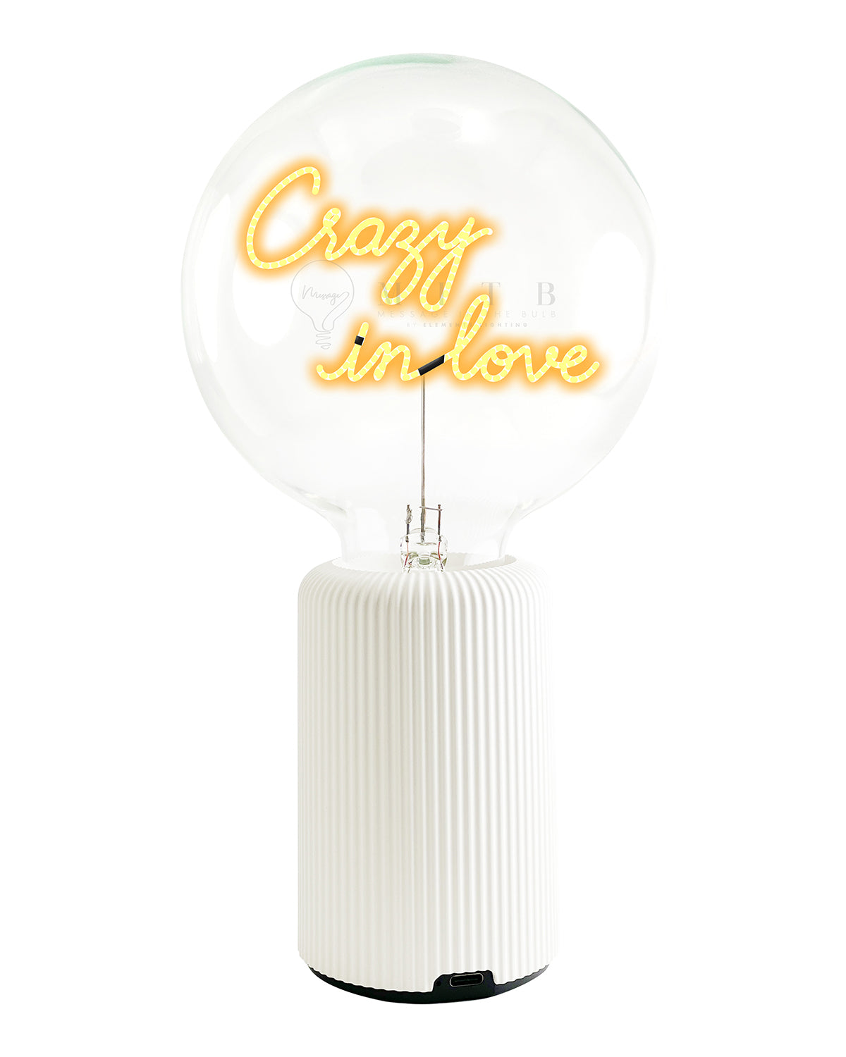 Bulb CRAZY IN LOVE Amber with Base Table Lamp PORTABLE Pop Nomad Olive