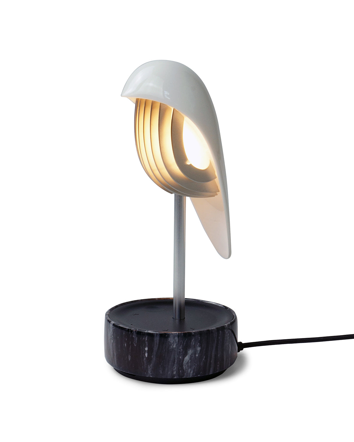 Alarm Clock + Light CHIRP BLACK MARBLE AND SILVER