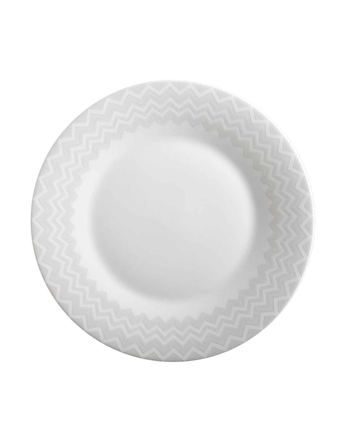 Missoni Home Dinner Plates ZIG ZAG Set of 6  White diam. 10.75"